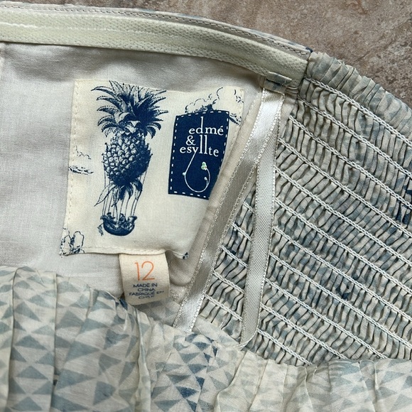 RARE Anthropologie Edme & Esyllte Fanning Triangles Strapless Dress POCKETS! 🥰 - Picture 10 of 15